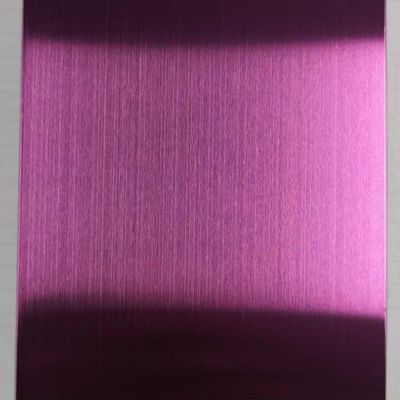 Purple Color Stainless Steel Brushed Finish Sheet Metal Wall Panel ASTM 304